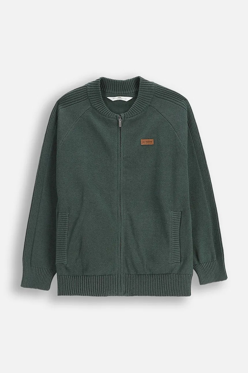 Coccodrillo cardigan din bumbac pentru copii culoarea verde, X-RAY VISION BOY KIDS