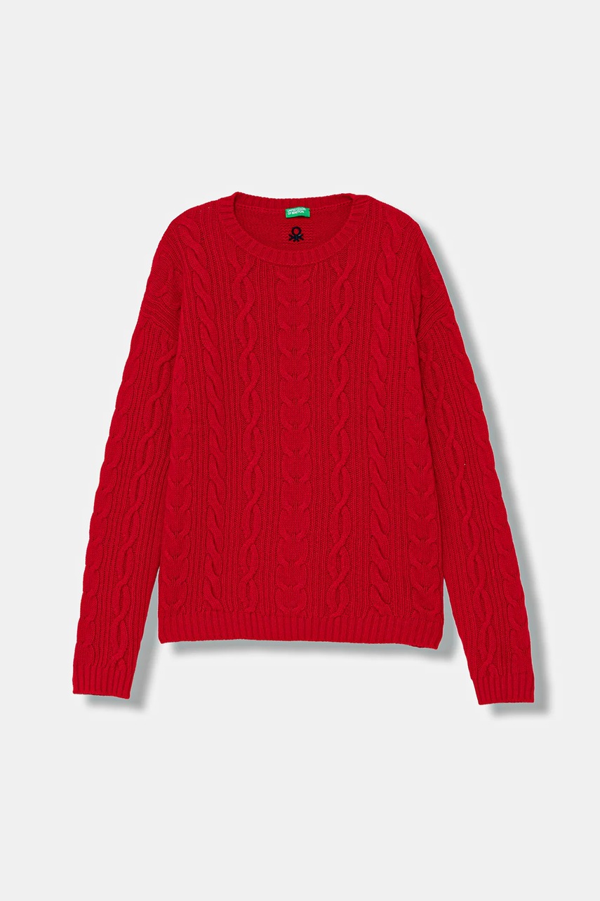 United Colors of Benetton pulover de lână pentru copii culoarea rosu, 1344C107G