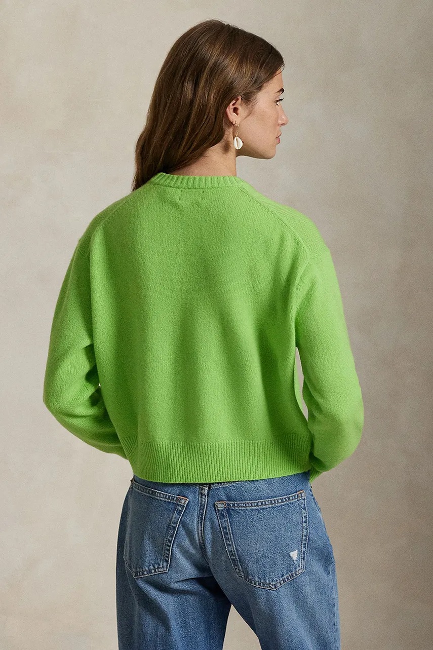 Свитер с шерстью Polo Ralph Lauren цвет зелёный  211914515 Свитер с шерстью Polo Ralph Lauren цвет зелёный  211914515