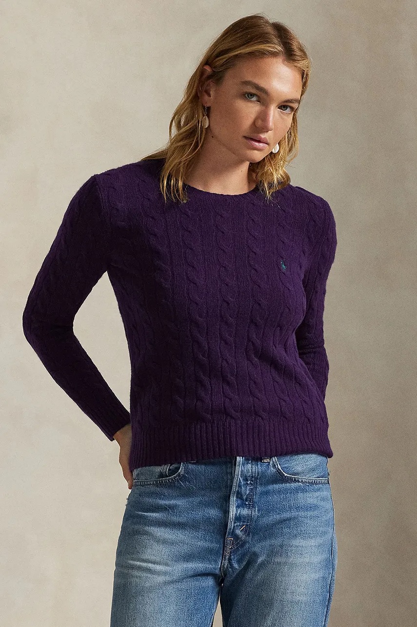 Levně Svetr Polo Ralph Lauren dámský, fialová barva, 211971865