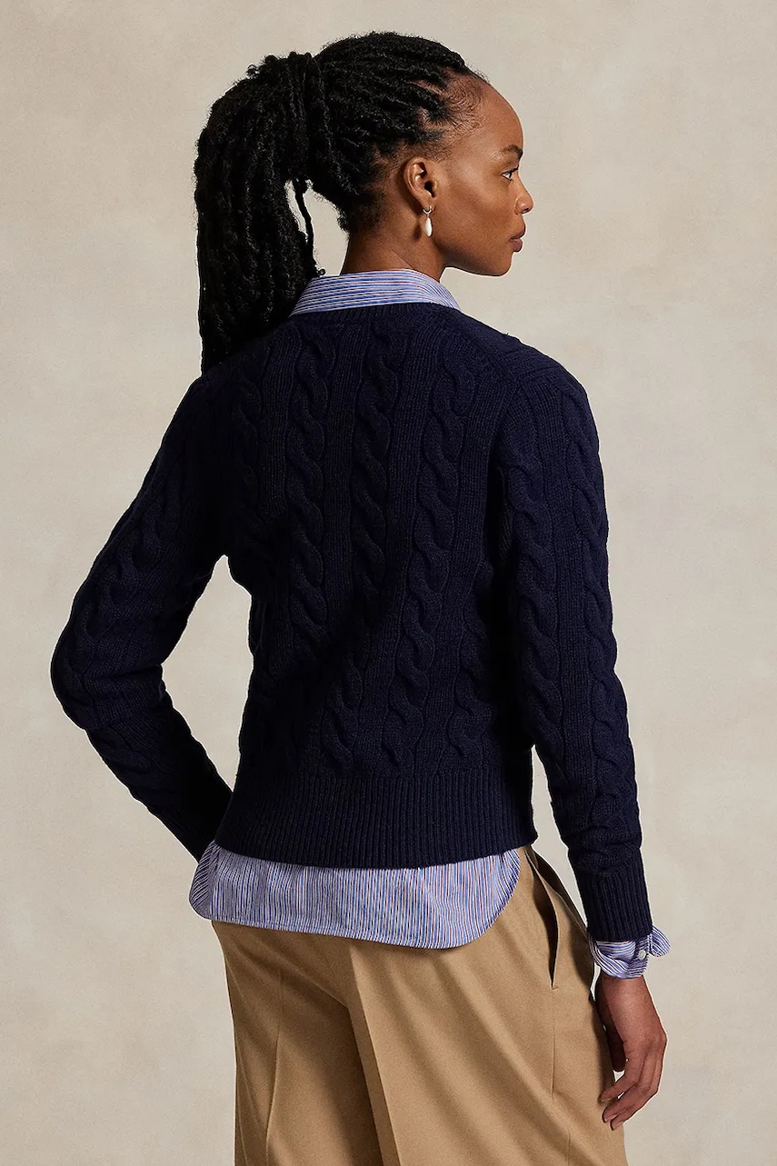 Шерстяной свитер Polo Ralph Lauren цвет синий 211972104 Шерстяной свитер Polo Ralph Lauren цвет синий 211972104