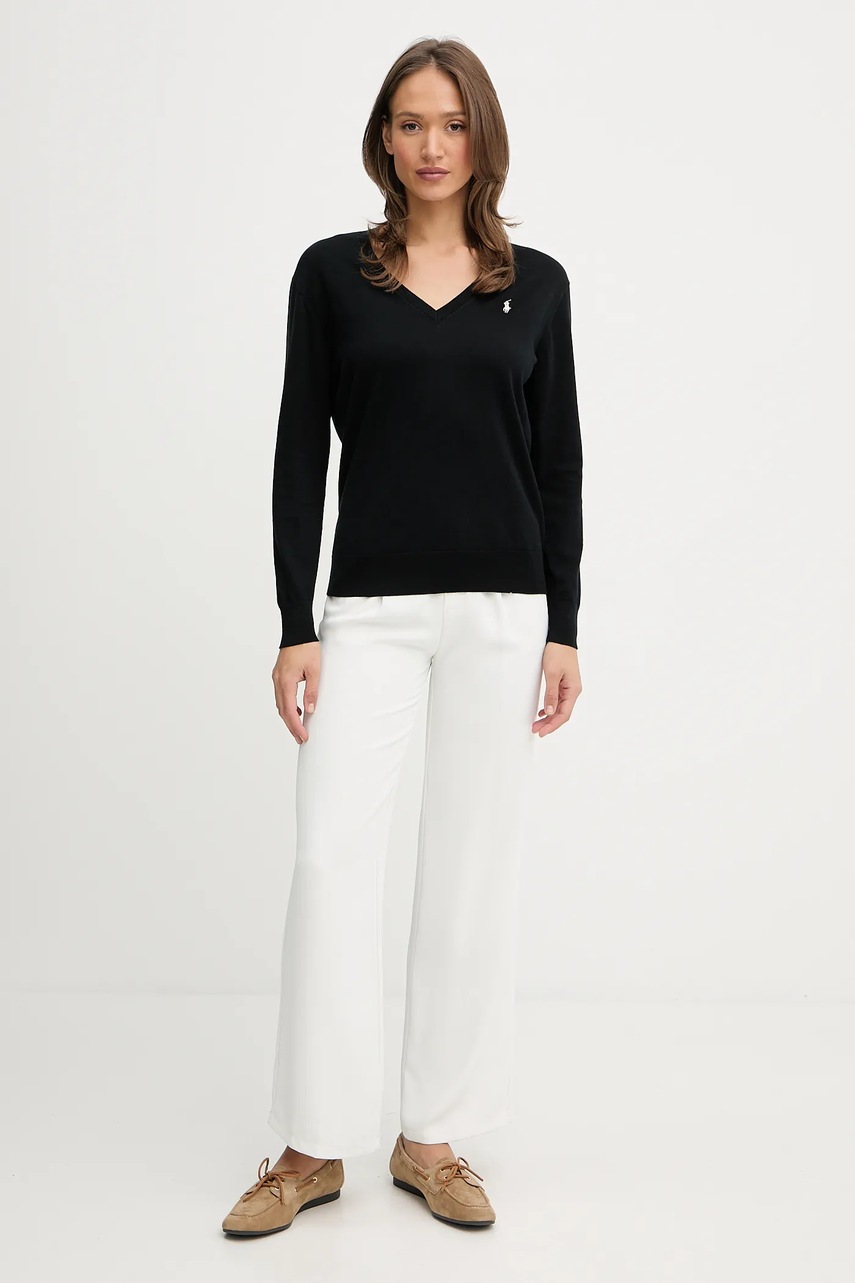 Хлопковый свитер Polo Ralph Lauren цвет чёрный лёгкий 211972105