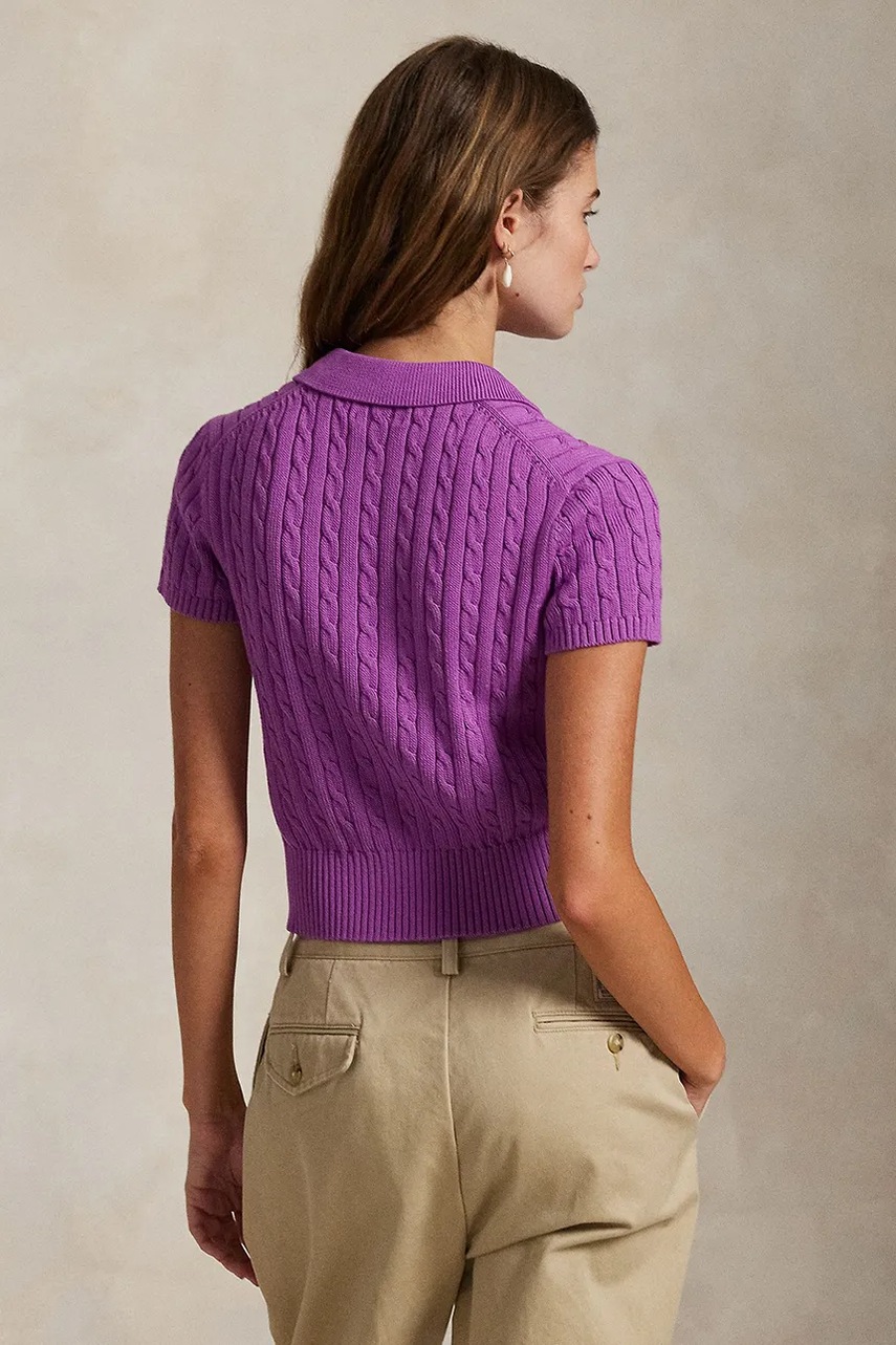 Хлопковый свитер Polo Ralph Lauren цвет фиолетовый лёгкий 211972118