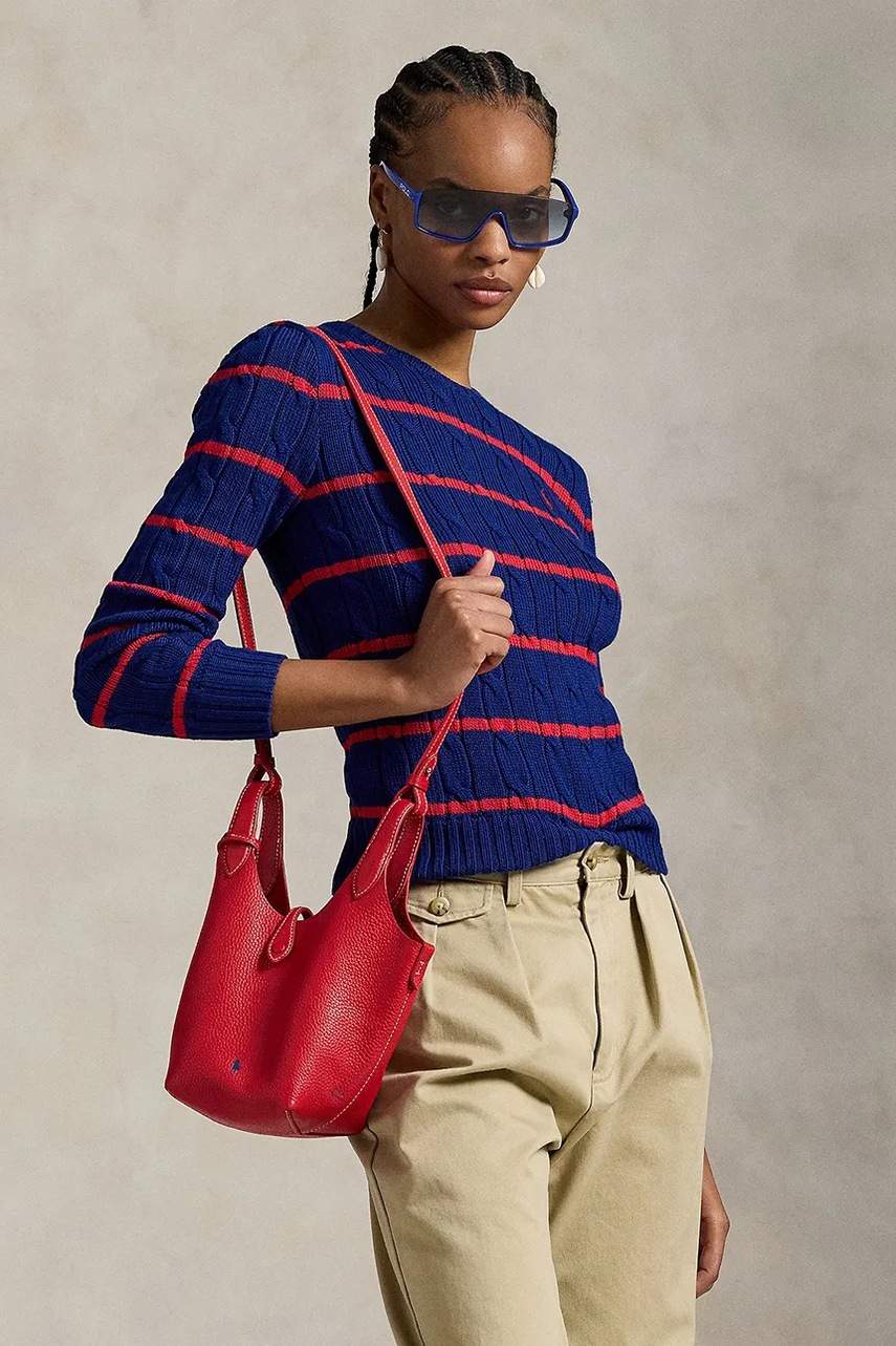 Levně Bavlněný svetr Polo Ralph Lauren dámský, modrá barva, 211972119