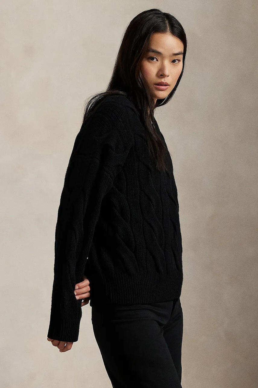 Polo Ralph Lauren sweter damski wełniany czarny 211972127
