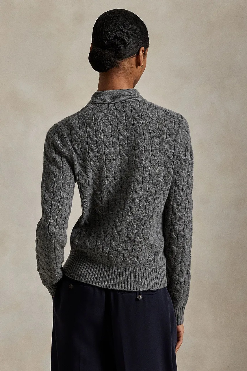 Шерстяной свитер Polo Ralph Lauren цвет серый лёгкий 211972132