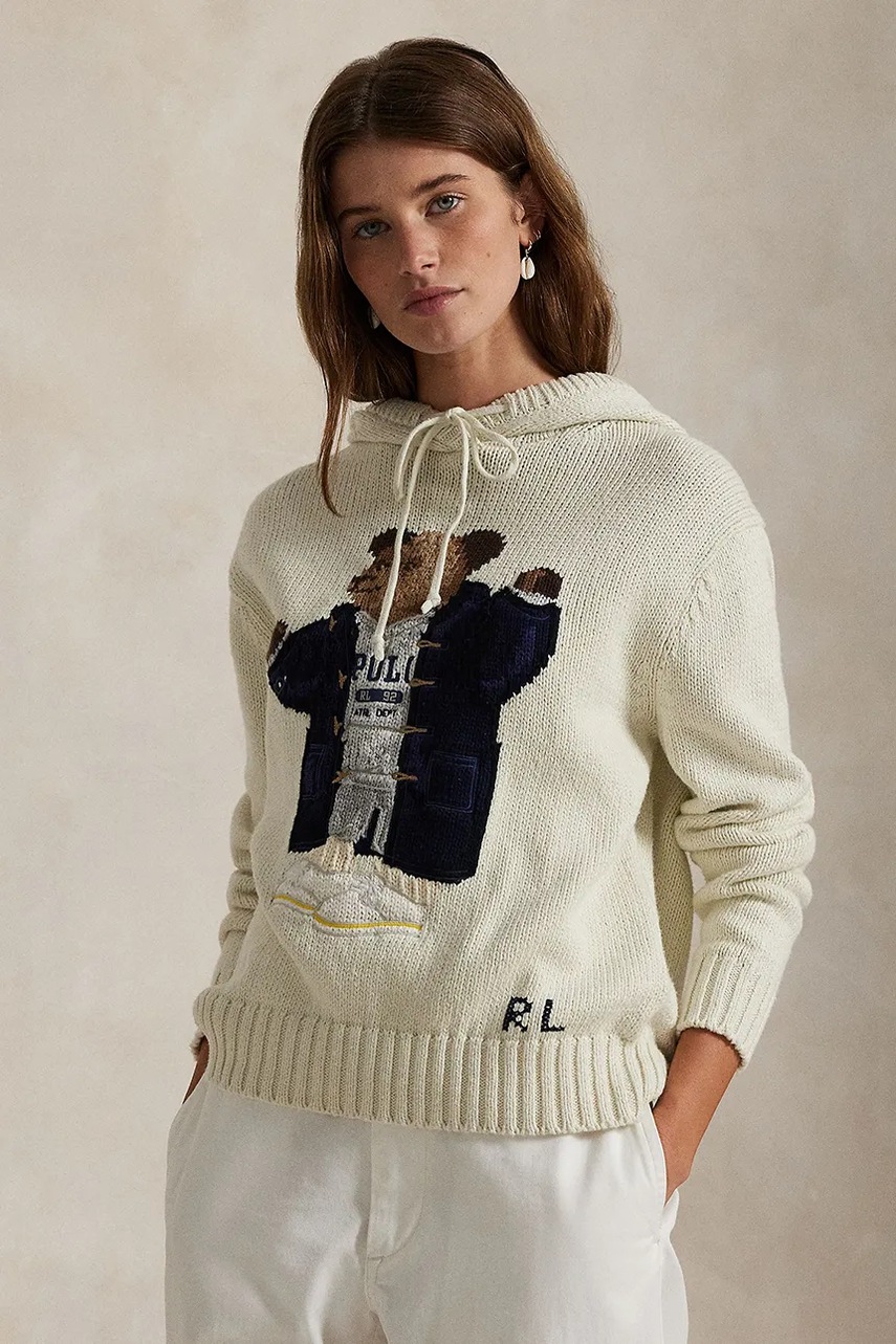 Levně Svetr s příměsí lnu Polo Ralph Lauren dámský, béžová barva, 211972802