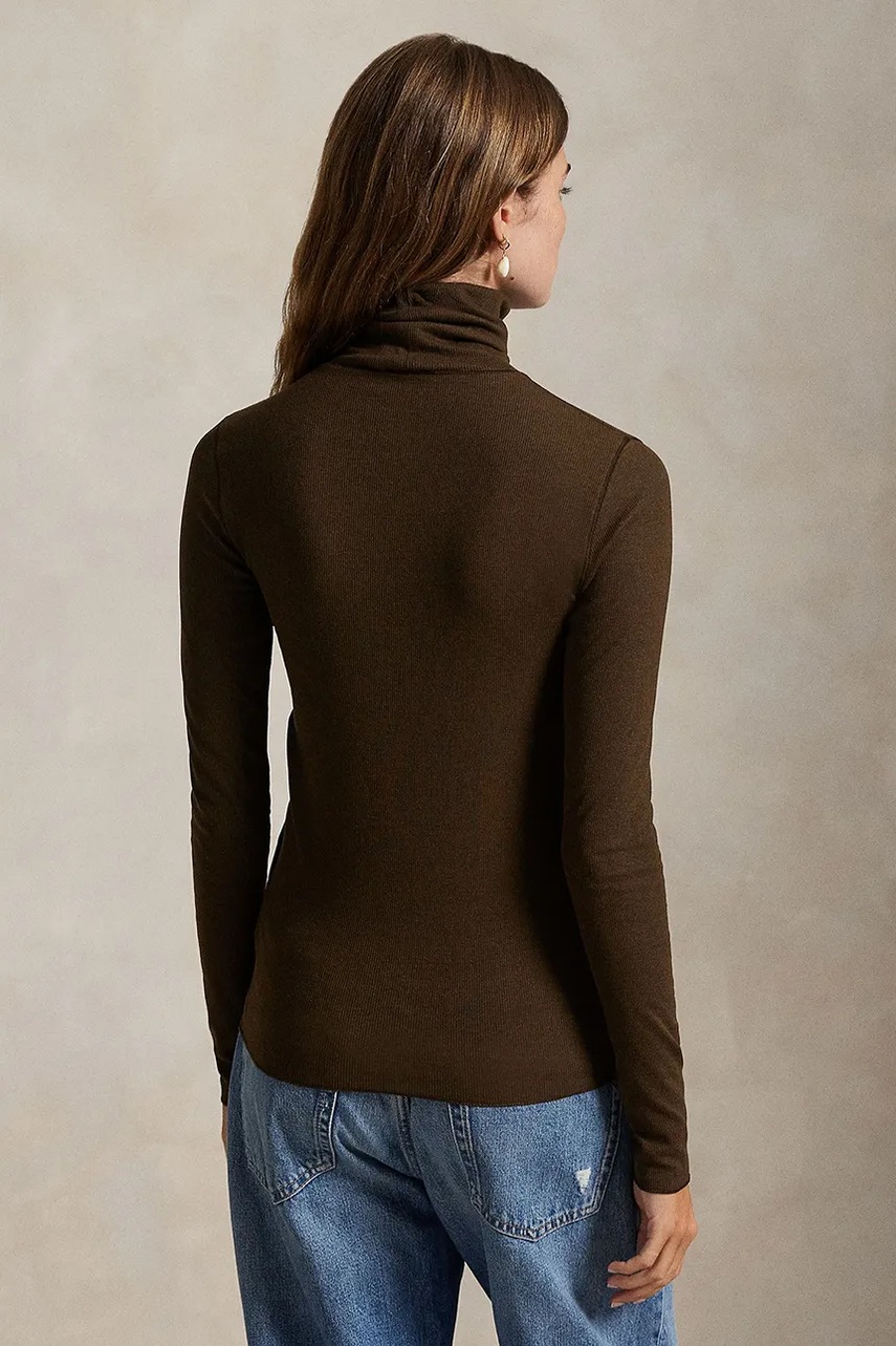 Свитер Polo Ralph Lauren цвет коричневый лёгкий с гольфом 211976982