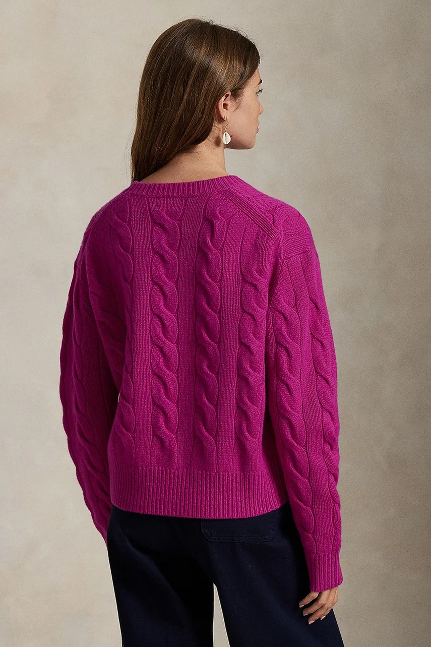 Шерстяной свитер Polo Ralph Lauren цвет розовый  211A91216 Шерстяной свитер Polo Ralph Lauren цвет розовый  211A91216