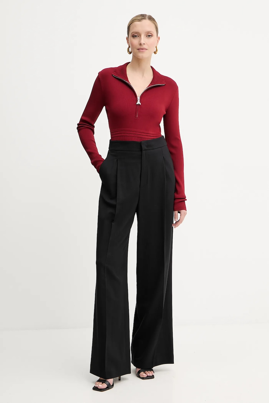 Свитер Patrizia Pepe цвет красный с полугольфом 8K0323 K274 Свитер Patrizia Pepe цвет красный с полугольфом 8K0323 K274