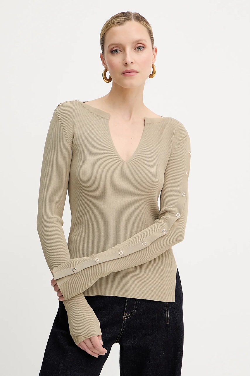 Levně Svetr Patrizia Pepe dámský, béžová barva, 8K0328 K280