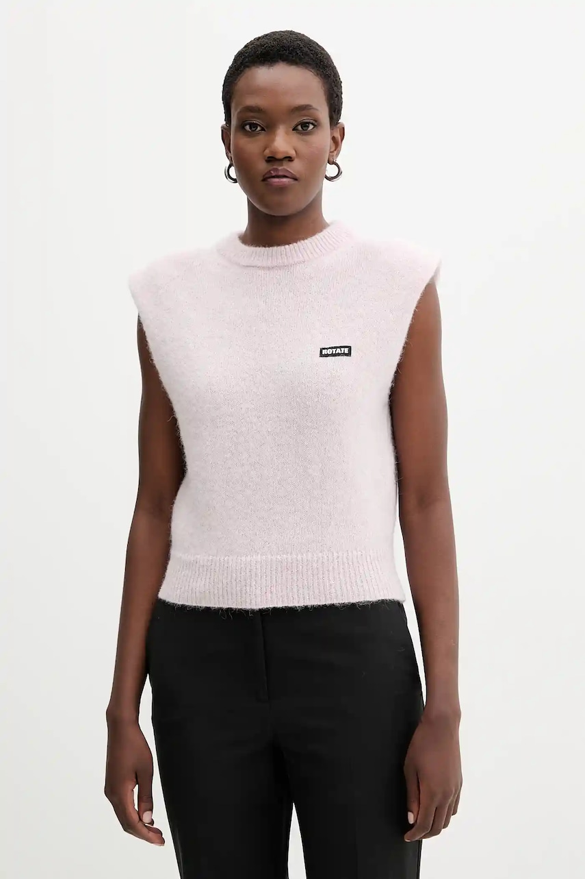 Rotate vestă cu lână 0 culoarea roz, light, 114280191