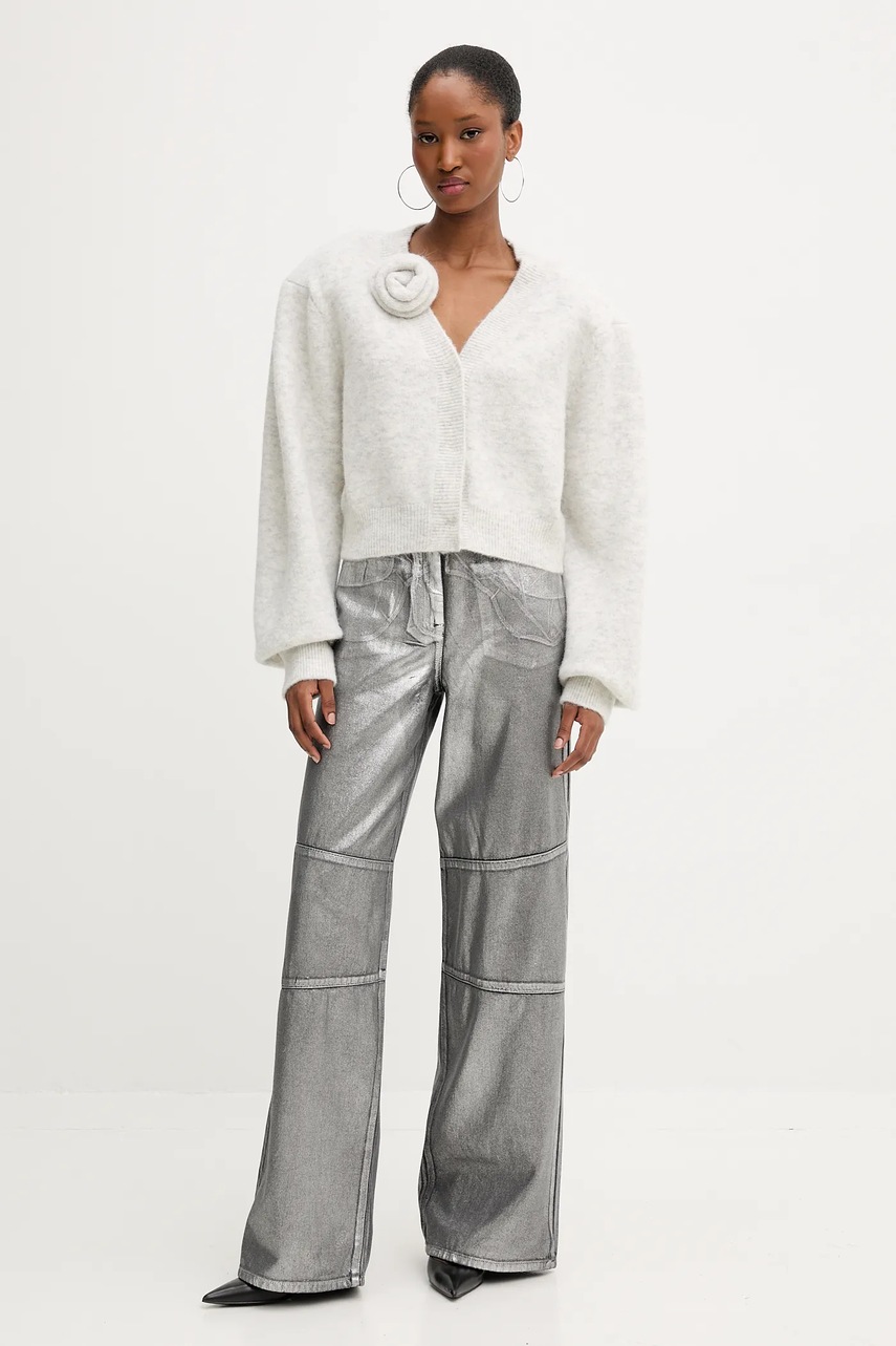 Кардиган с шерстью Rotate цвет серый 1142762344