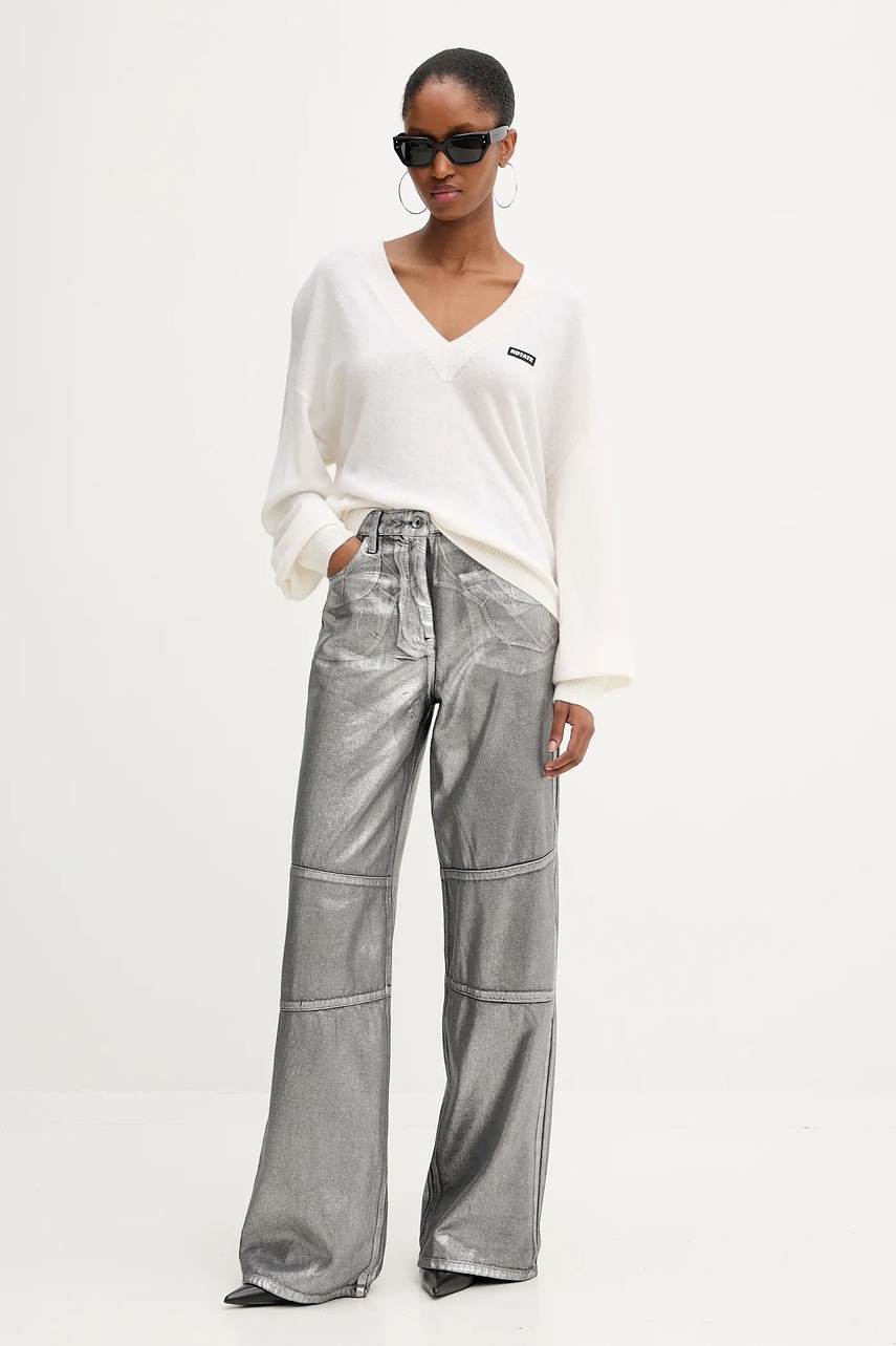 Шерстяной свитер Rotate цвет бежевый лёгкий 114309400