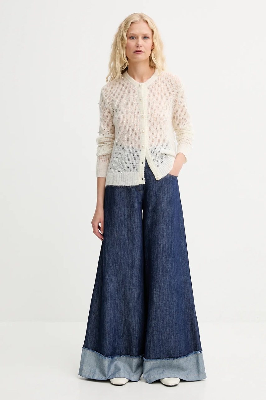 Шерстяной кардиган MUNTHE PERL цвет бежевый лёгкое 252162025274