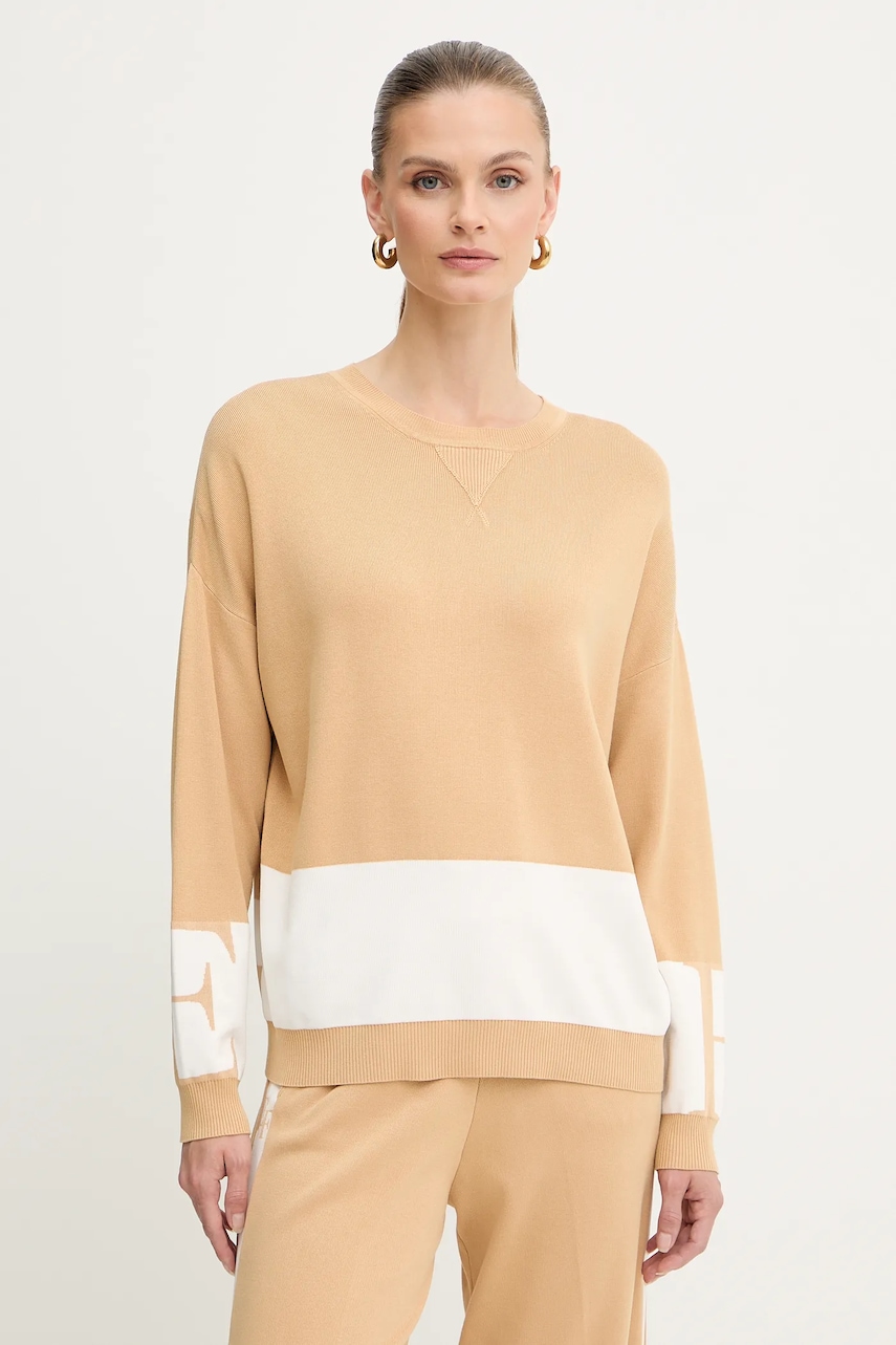 Elisabetta Franchi pulover culoarea bej, light, MK01S56E2