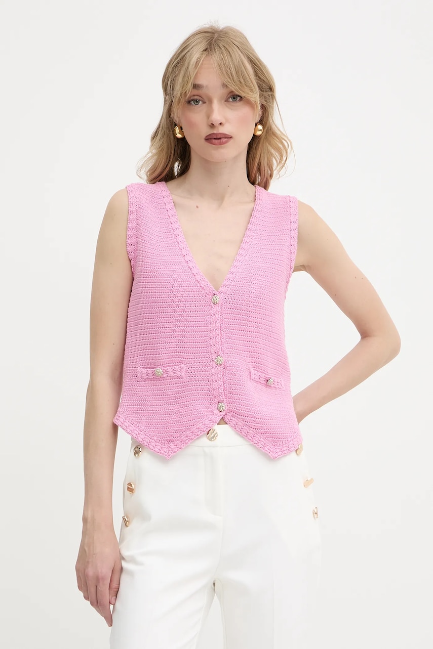 Morgan vestă din bumbac culoarea roz, călduros, MGILET