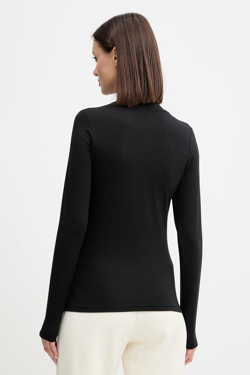 Emporio Armani Underwear tricou cu mânecă lungă din lână negru cu guler înalt EW002039 AF15361