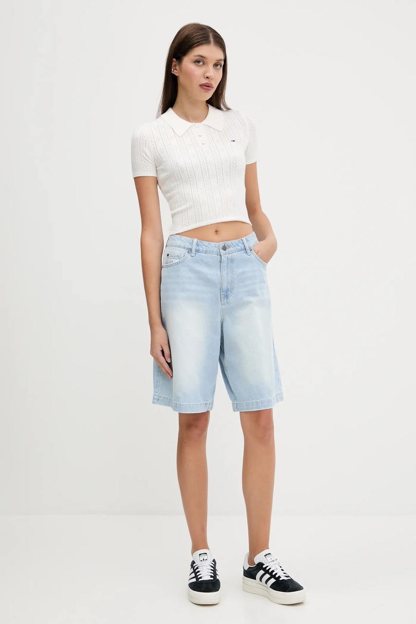 Свитер Tommy Jeans цвет белый лёгкий DW0DW20965 Свитер Tommy Jeans цвет белый лёгкий DW0DW20965