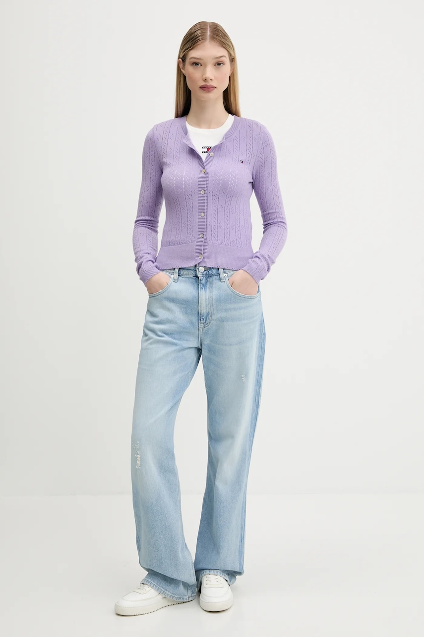 Джемпер Tommy Jeans цвет фиолетовый лёгкое DW0DW20966 Джемпер Tommy Jeans цвет фиолетовый лёгкое DW0DW20966