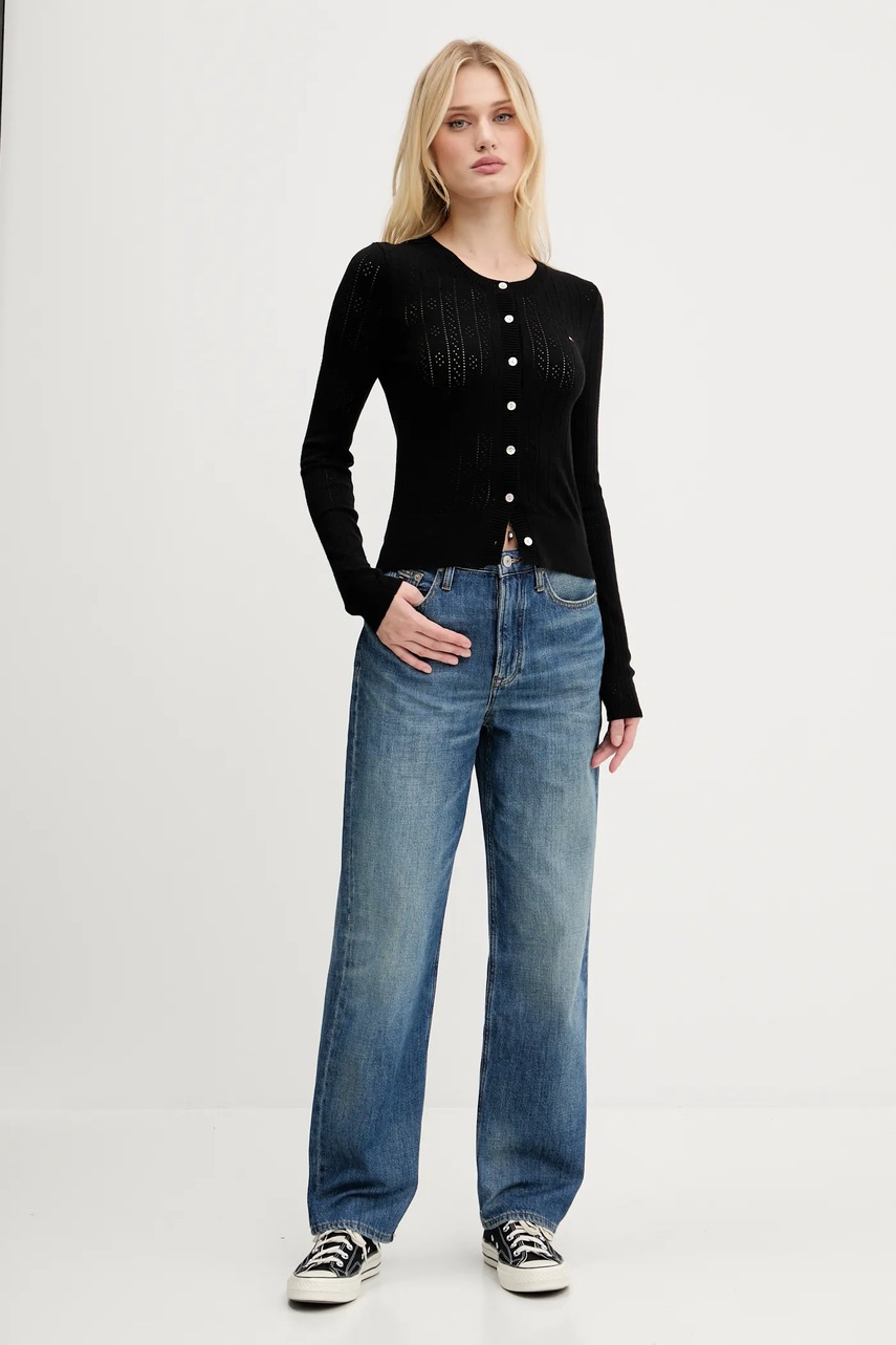 Джемпер Tommy Jeans цвет чёрный лёгкое DW0DW20966