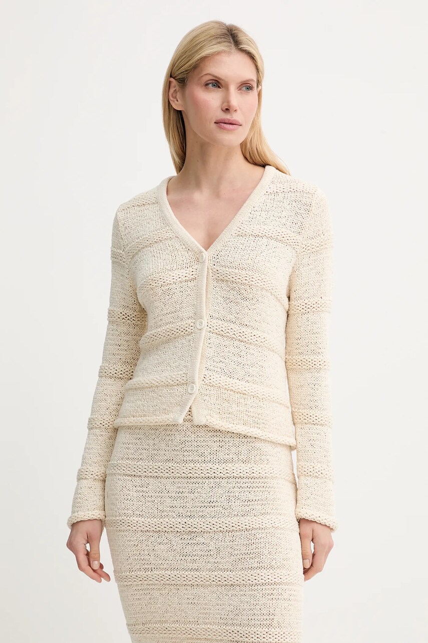 Samsoe Samsoe cardigan SANETTIE culoarea bej, F25200116