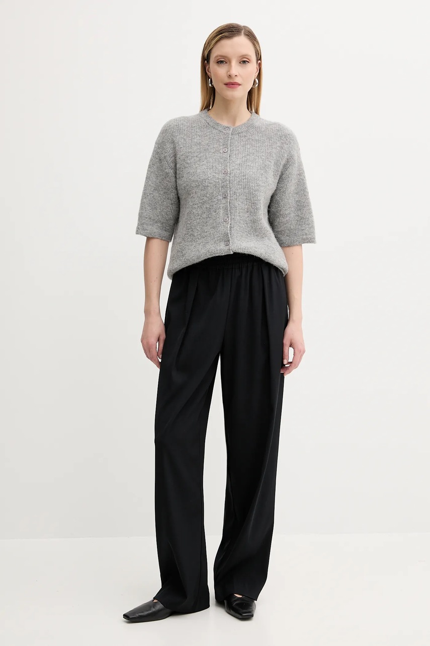 Шерстяной кардиган Samsoe Samsoe SAANOURA цвет серый F25200115