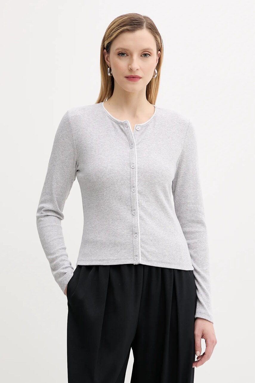 Samsoe Samsoe cardigan SAJUNE culoarea gri, light, F25200034