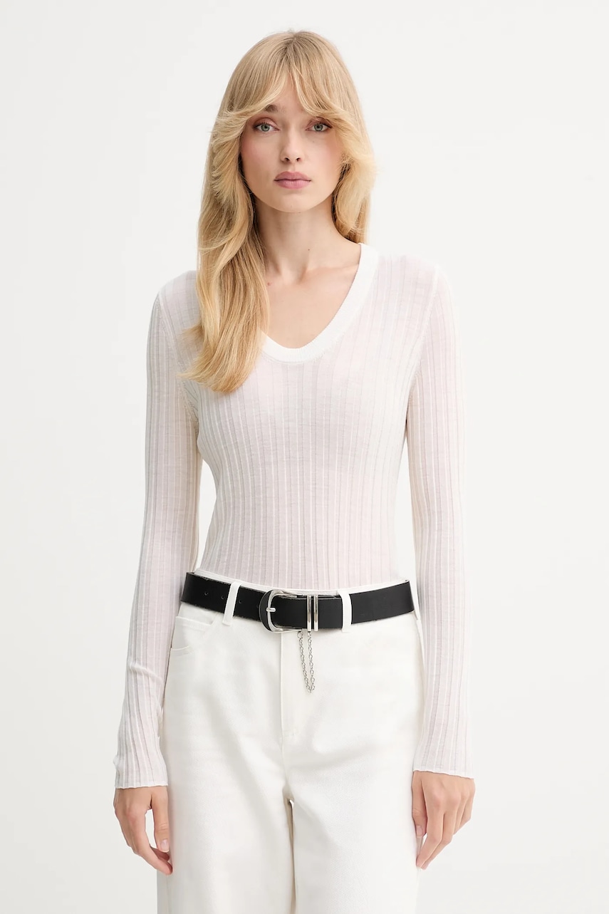 IRO pulover de lână culoarea bej, light, WP12HATTIE IRO pulover de lână culoarea bej, light, WP12HATTIE