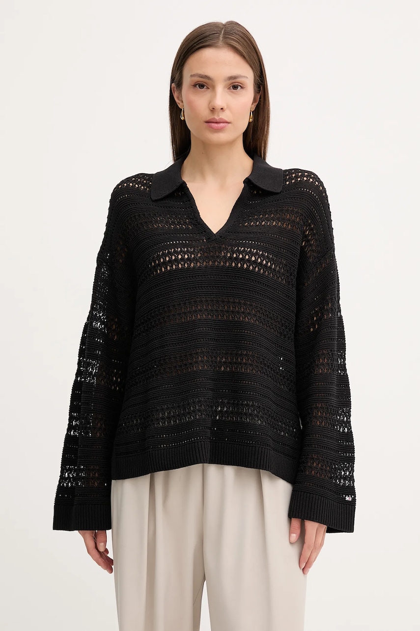 Levně Svetr Tommy Hilfiger dámský, černá barva, WW0WW46524