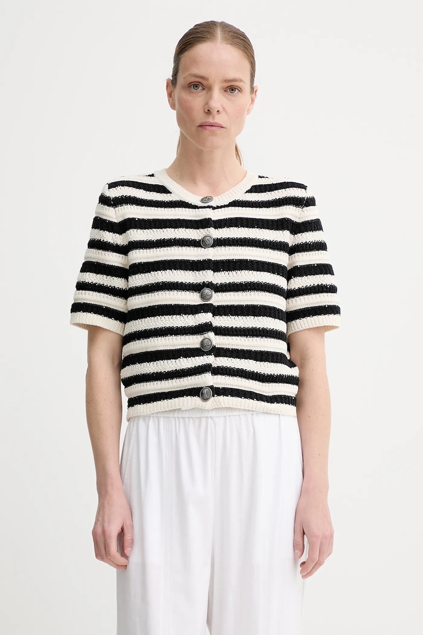 Gestuz cardigan culoarea negru, calduros, 10910117