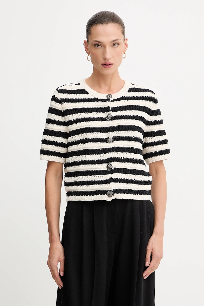 Gestuz cardigan culoarea negru, călduros, 10910117
