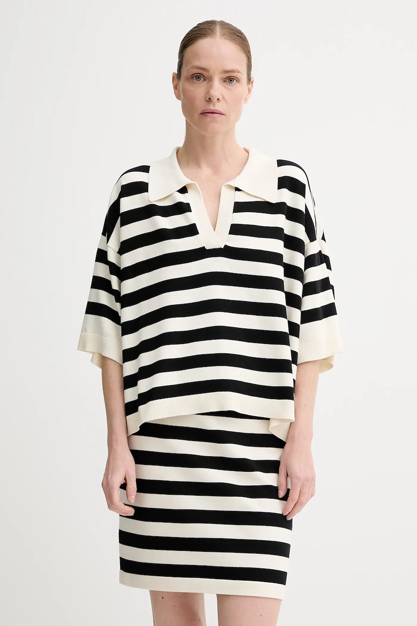 Gestuz tricou polo culoarea negru, 10910128 Gestuz tricou polo culoarea negru, 10910128