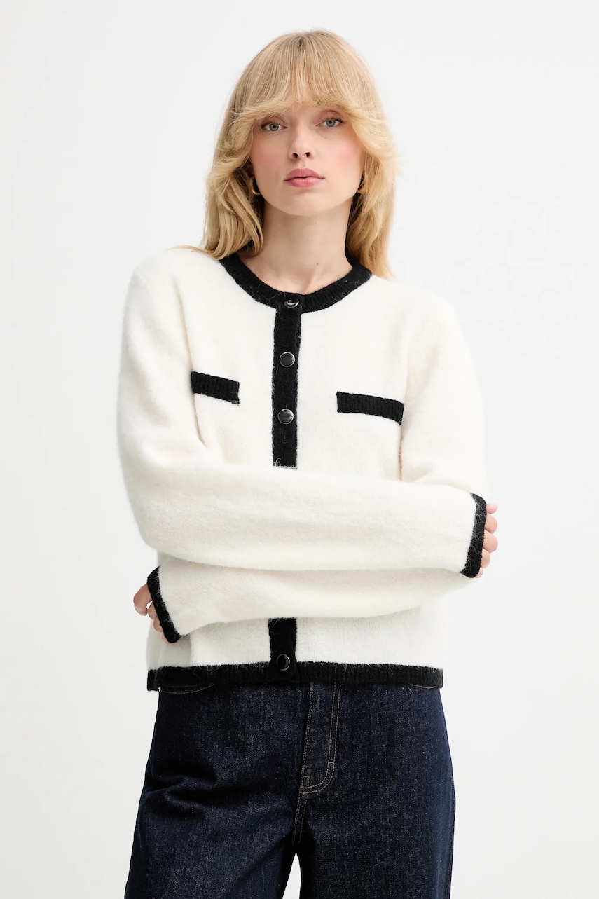 Gestuz cardigan din lână culoarea bej, light, 10910459