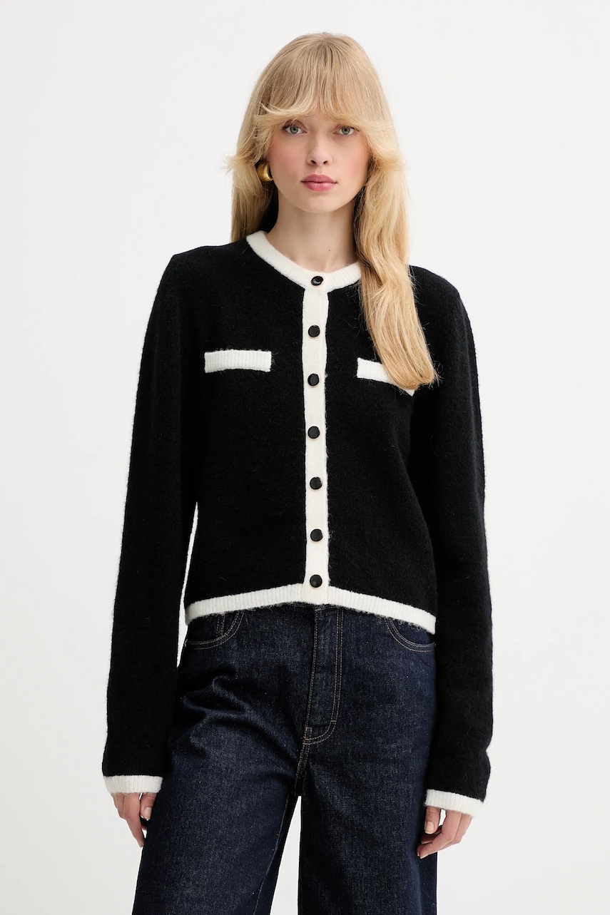 Gestuz cardigan din lână culoarea negru, light, 10910459