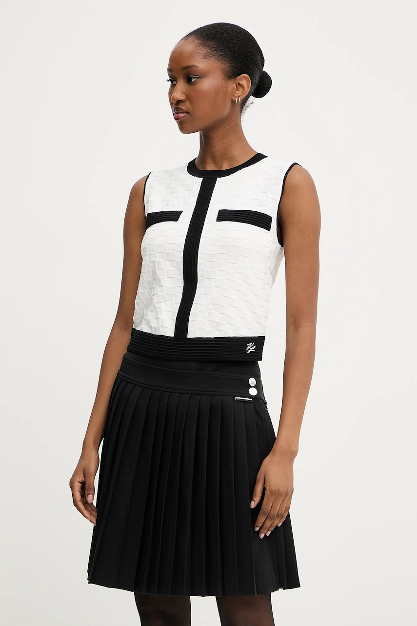 Karl Lagerfeld vesta culoarea alb, A3W18020