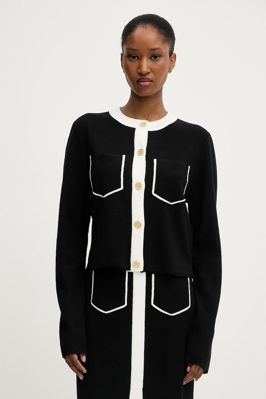 Karl Lagerfeld cardigan culoarea negru, A3W18029