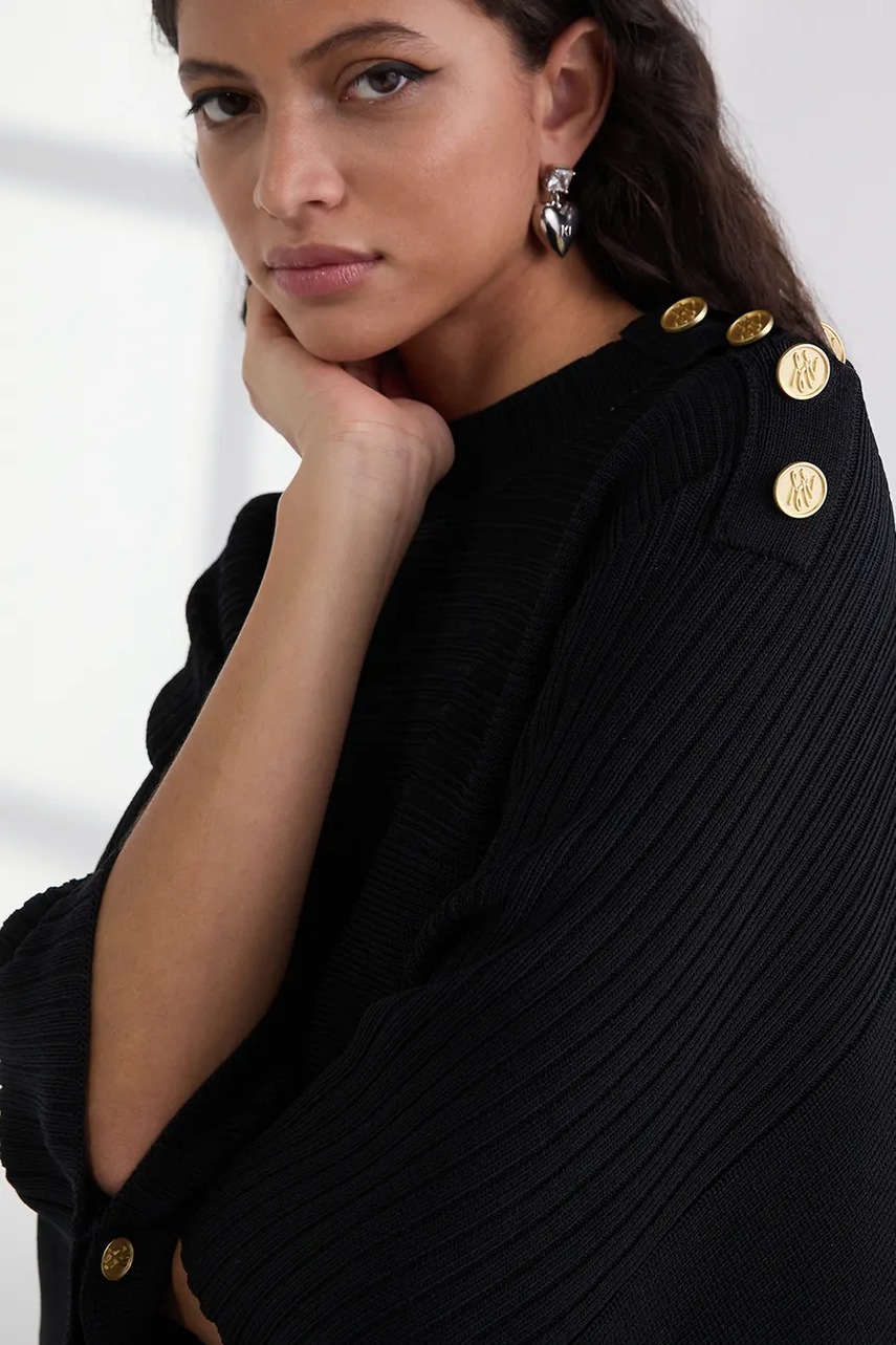 Πόντσο Karl Lagerfeld χρώμα: μαύρο, A3W18031 φωτογραφία