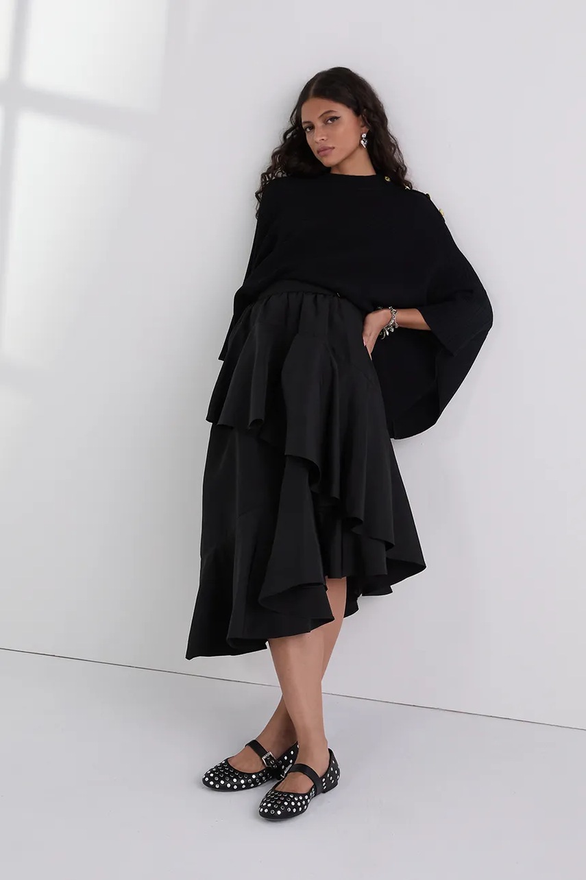 Πόντσο Karl Lagerfeld χρώμα: μαύρο, A3W18031 φωτογραφία