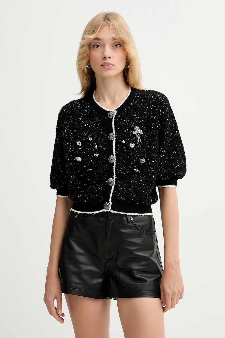 Gestuz cardigan culoarea negru, light, 10910537