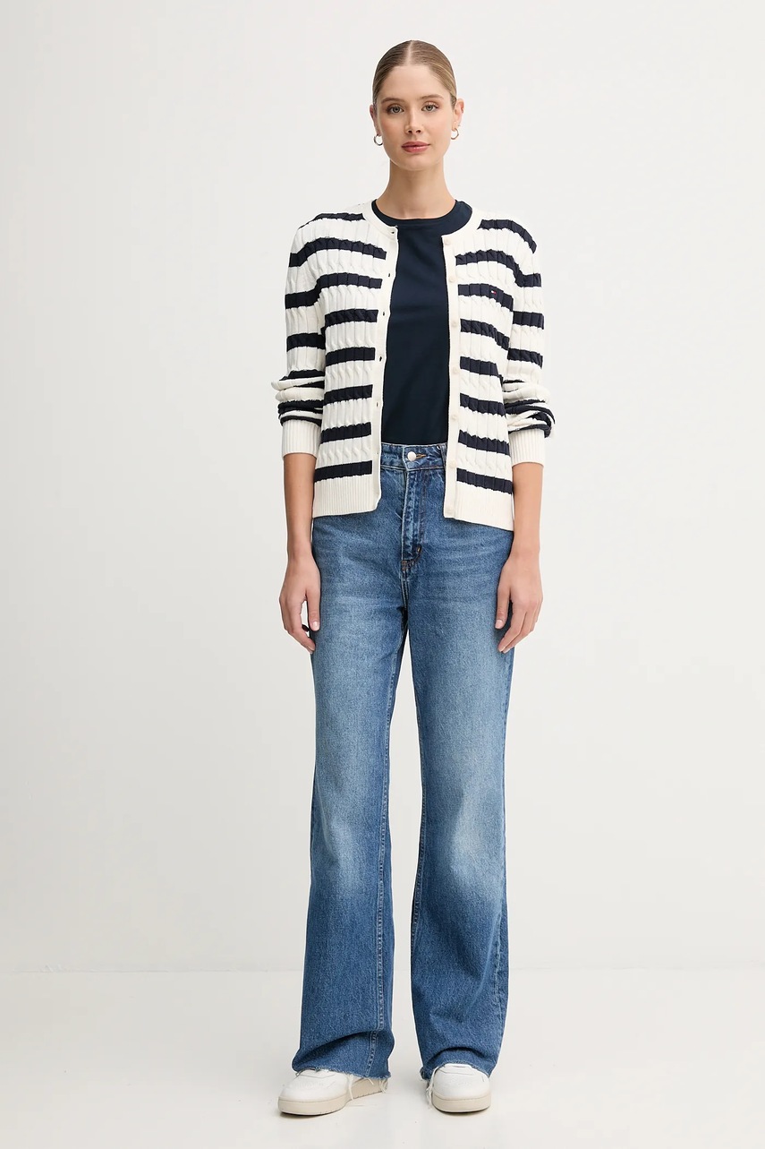 Хлопковый кардиган Tommy Hilfiger цвет бежевый WW0WW46514