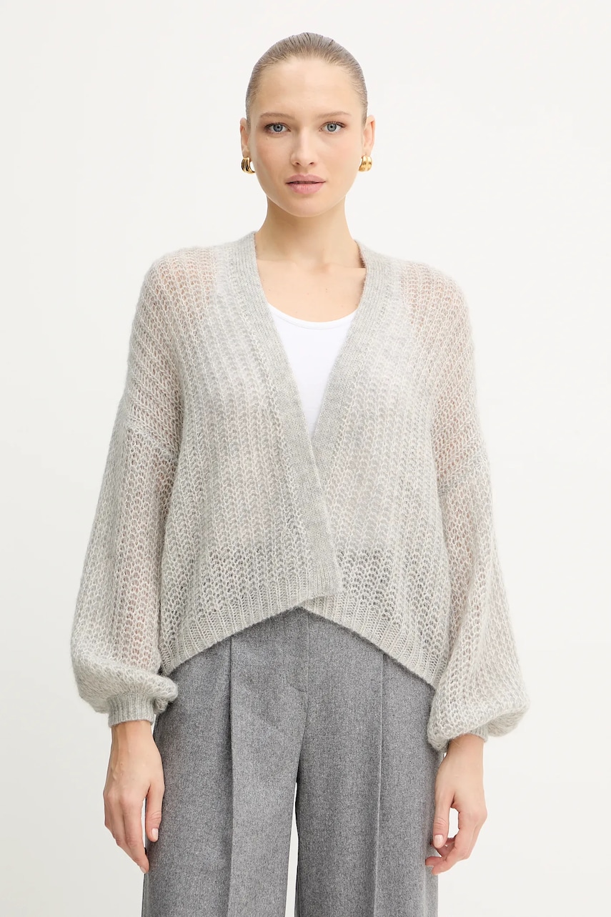 BOSS Orange cardigan din amestec de lână culoarea bej, light, 50545878