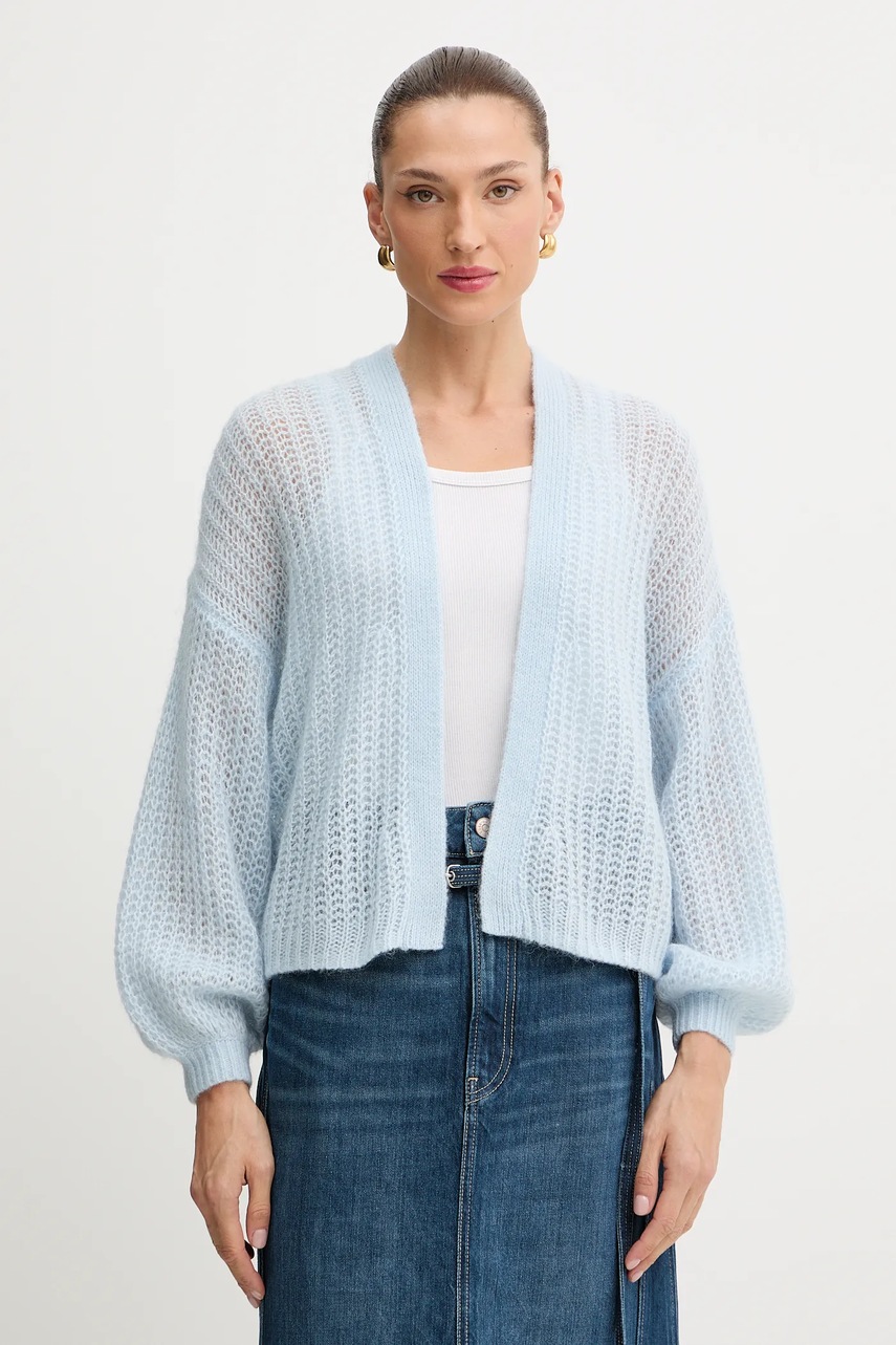 BOSS Orange cardigan din amestec de lână culoarea bej, light, 50545878