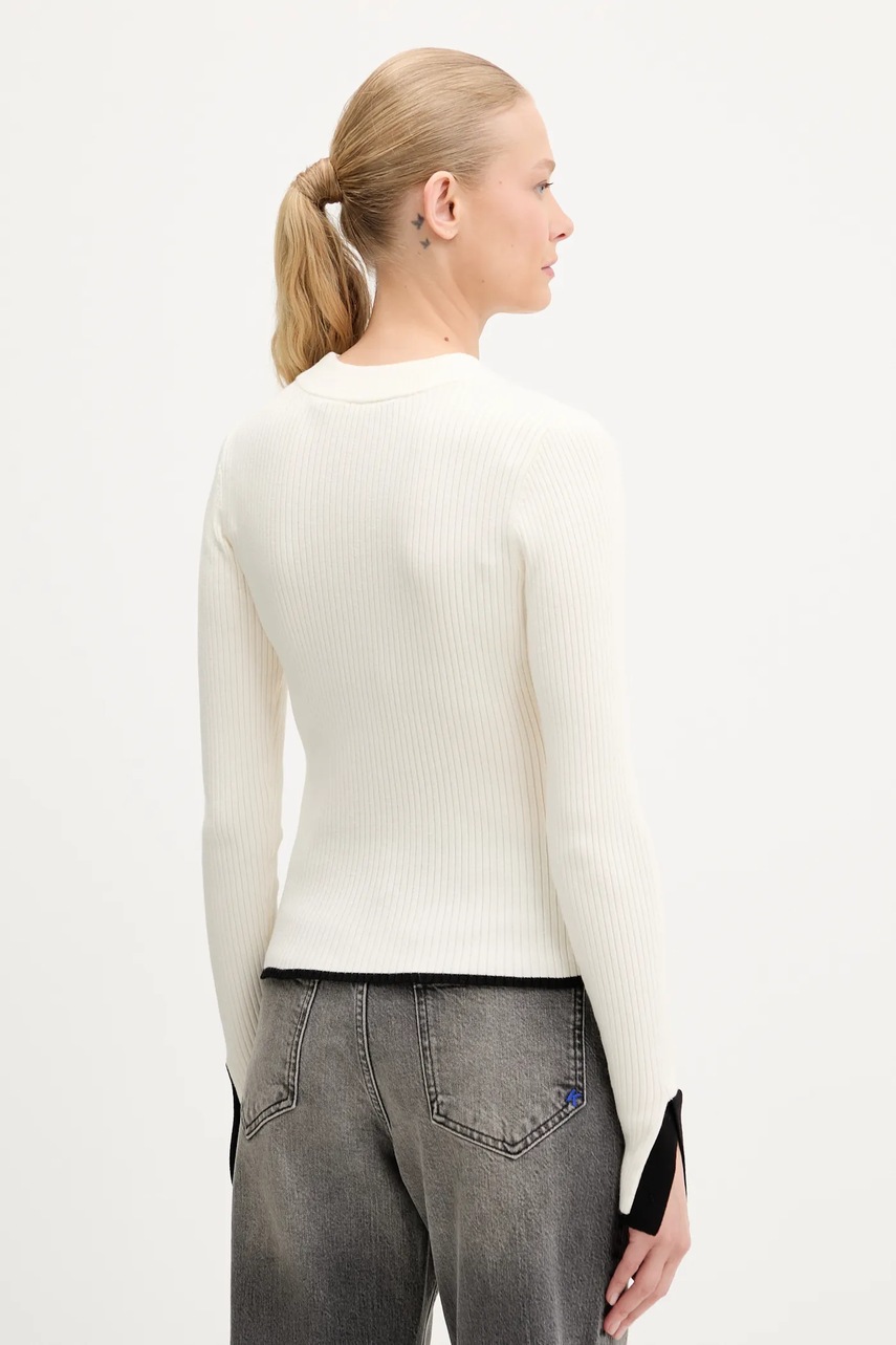 Karl Lagerfeld Jeans pulóver könnyű, bézs, A3W18006 termék 2. képe