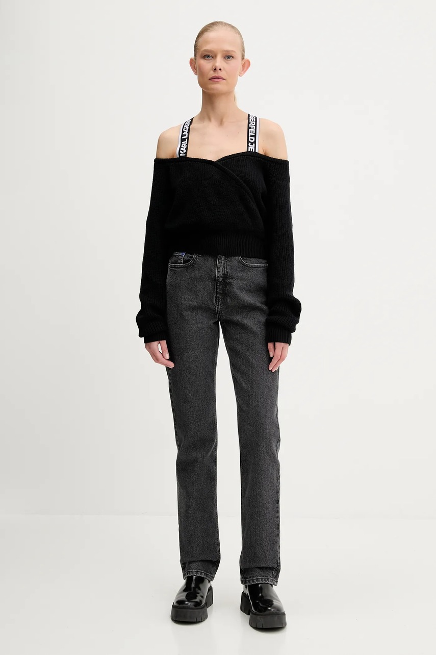 Свитер с примесью шерсти Karl Lagerfeld Jeans цвет чёрный тёплое A3W18009