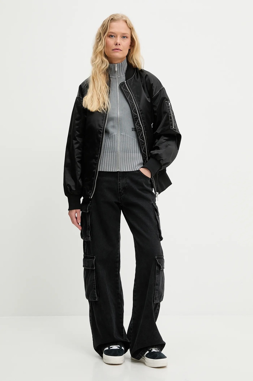 Хлопковый кардиган Karl Lagerfeld Jeans цвет серый лёгкий A3W18010