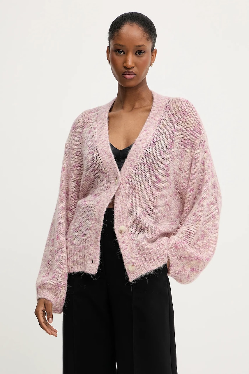 BOSS Orange cardigan culoarea roz, light, 50543992