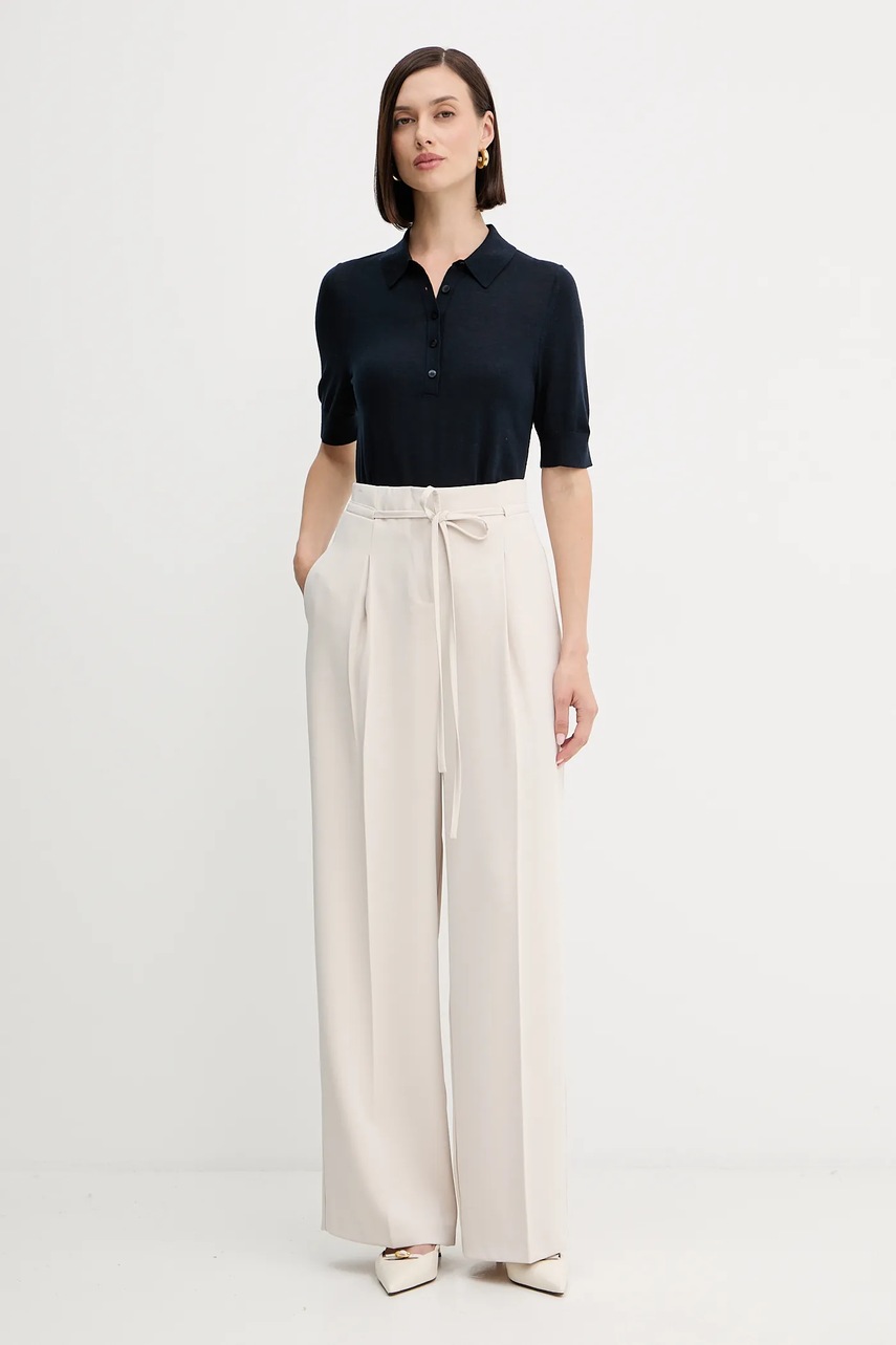 Шерстяное поло BOSS цвет синий 50545015