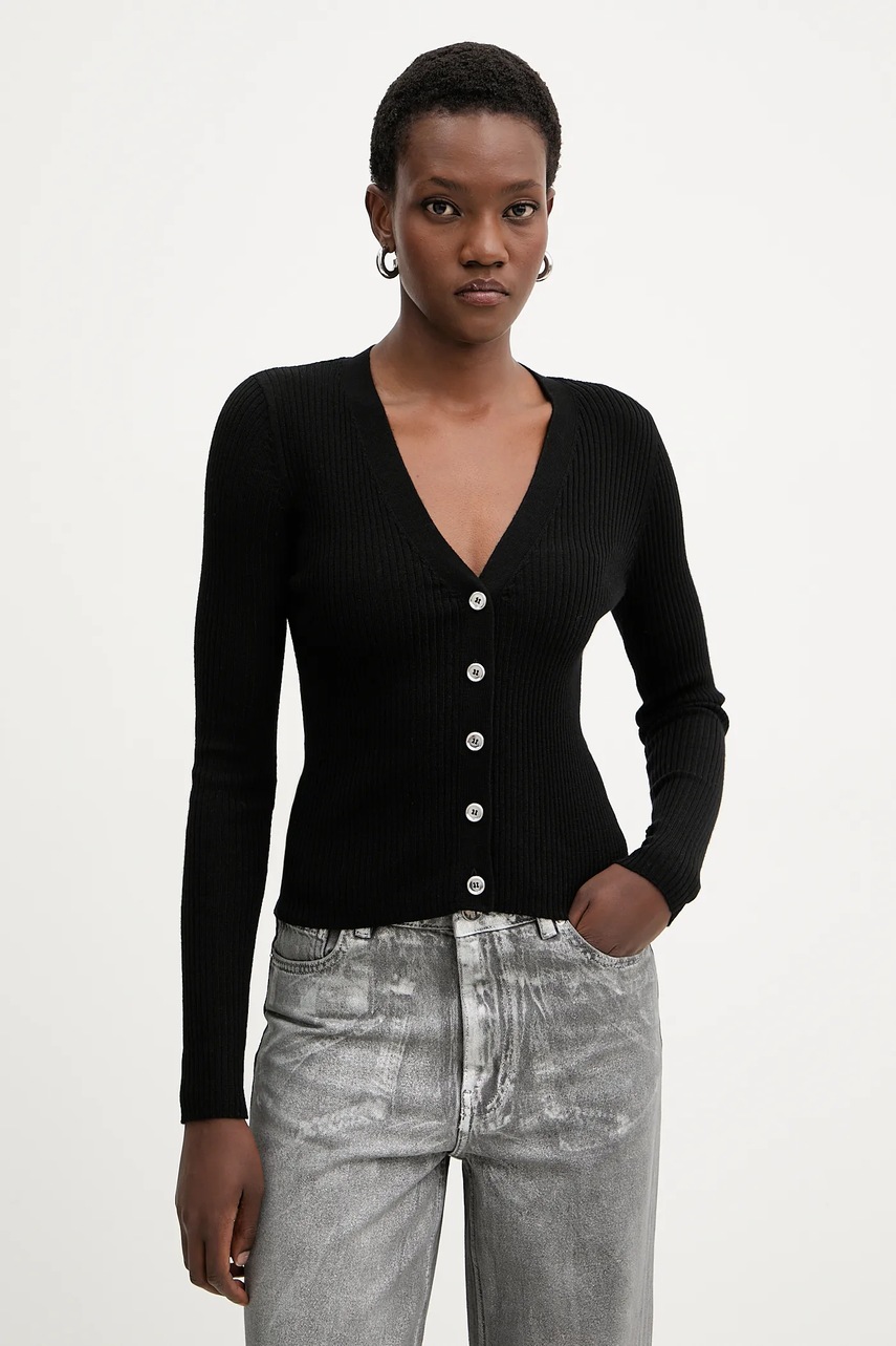 Levně Kardigan s příměsí vlny Pinko černá barva, 105506 A18M