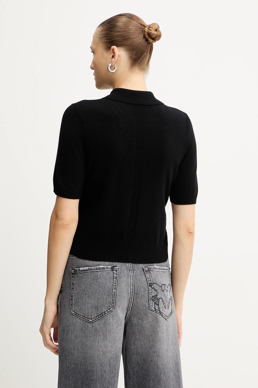 Μάλλινο πόλο Pinko χρώμα: μαύρο, 105450 A2Q9 φωτογραφία